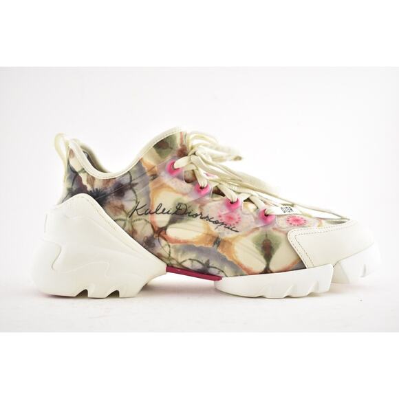 Dior D Connect Kaleidiorscopic Kaleidoscope Lace Up Flat  Dior D Connect Kaleidiorscopic Kaleidoscope Lace Up Flat Trainer Sneaker 39.5